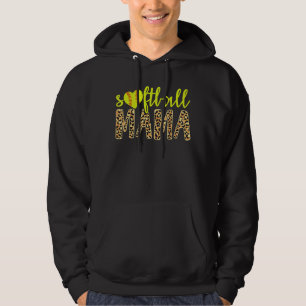 Softball Mama Cute Cheetah Mother's Day Sports 9 Hoodie