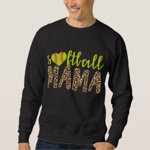 Softball Mama Cute Cheetah Mother's Day Sports Sweatshirt