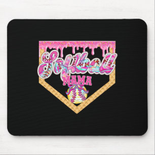 Softball Mama Drip Softball Ice Cream Drip Softbal Mouse Pad