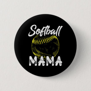 Softball Mama For Women Family Matching Players Mo 2 Inch Round Button