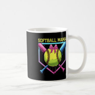 Softball Mama Home Plate Drip Coquette Bow Women S Coffee Mug