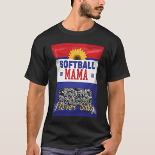 Softball Mama Never Salty Mom Sunflower Seed Play T-Shirt