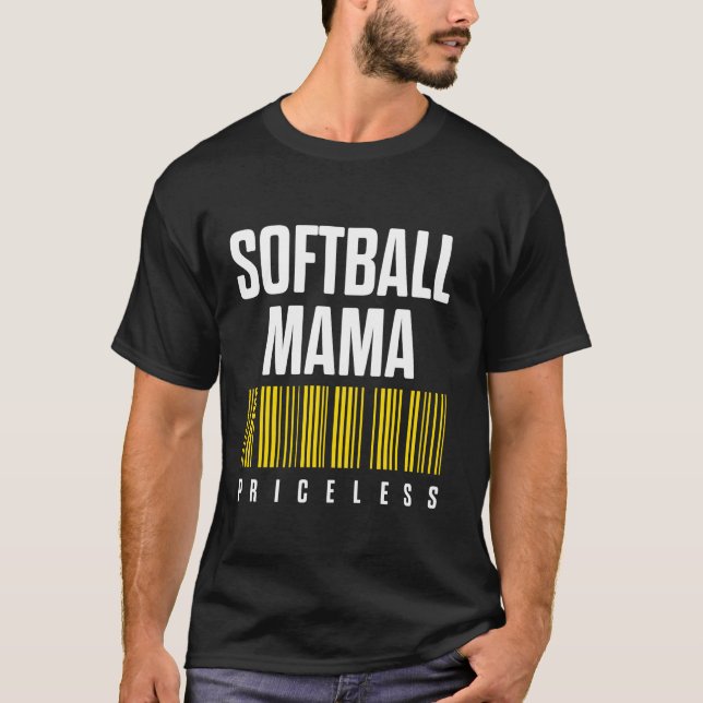 Softball Mama Proud Mom Team Player T-Shirt (Front)