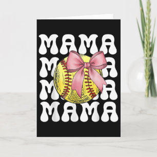 Softball Mama Softball Coquette Bow Softball Mom M Card