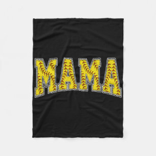Softball Mama Softball Mom Mothers Day Women Proud Fleece Blanket