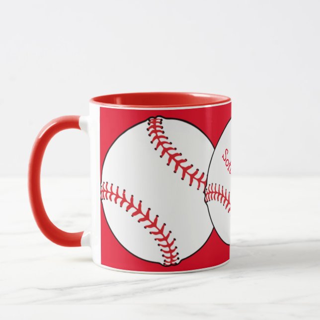 Softball Maman Ringer Mug (Gauche)