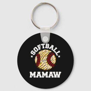 Softball Mamaw Distressed Vintage Funny Grandma Ga Keychain