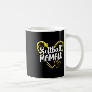 Softball Mamaw Heart Mamaw Of A Softball Player Ma Coffee Mug
