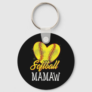 Softball Mamaw Softball Player Keychain
