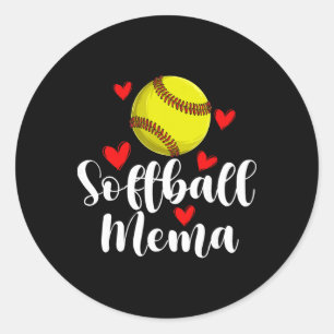 Softball Mema Of A Softball Player Mema Classic Round Sticker
