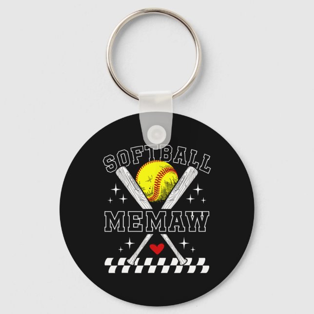Softball Memaw Of A Softball Player Memaw _1  Keychain (Front)