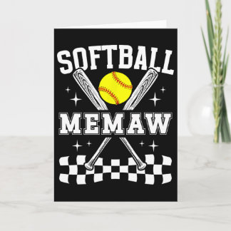 Softball Memaw Of A Softball Player Memaw Card