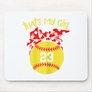 Softball Messy Bun That's My Girl #23 Mom Or Dad X Mouse Pad
