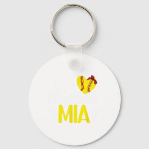 Softball Mia Heart Grandma Mia Of A Softball Playe Keychain