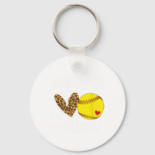 Softball Mia Heart Grandma Mia Of A Softball Playe Keychain