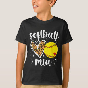Softball Mia Heart Grandma Mia Of A Softball Playe T-Shirt