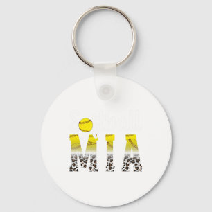 Softball Mia Leopard Grandma Mia Of A Softball Pla Keychain