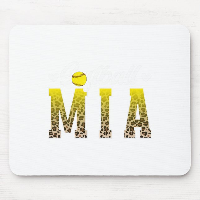Softball Mia Leopard Grandma Mia Of A Softball Pla Mouse Pad (Front)