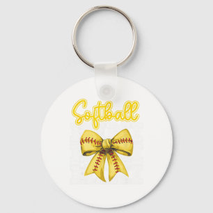Softball Mimi Coquette Bow Sport Grandma Nana Moth Keychain