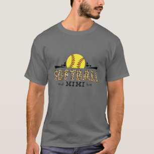 Softball Mimi Leopard Pattern Mother’S Day Lover T-Shirt