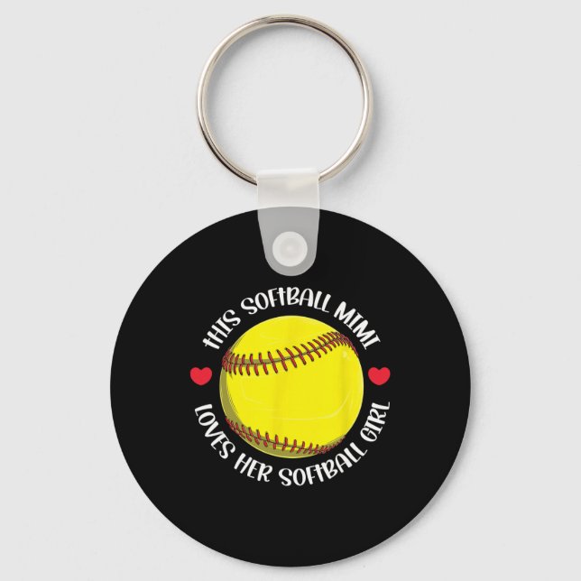 Softball Mimi Proud Mimi Of A Softball Player  Keychain (Front)