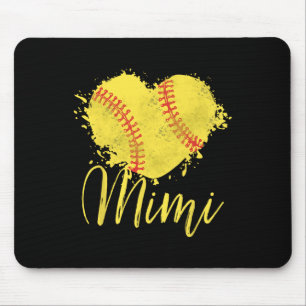 Softball Mimi Softball Love Heart Mouse Pad