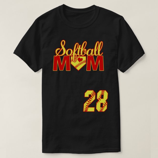 Softball Mom 28 Softball Jersey Favourite Player B T-Shirt (Design Front)