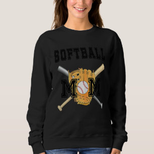 Softball Mom Athletic Sports Font Graphic Softball Sweatshirt