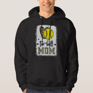 Softball Mom Ball Mom Heart Leopard Mother's Day M Hoodie