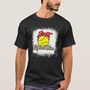 Softball Mom Bandana Bleached Women's Softball Mot T-Shirt