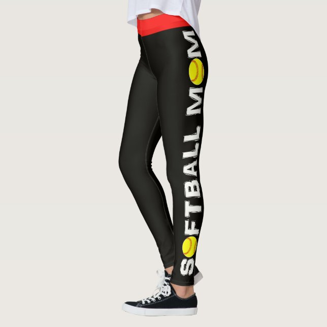 Softball Mom Bold Design Leggings (Left)