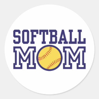 Softball Mom Classic Round Sticker