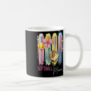 Softball Mom Coquette Brushstroke Funny Mother's D Coffee Mug