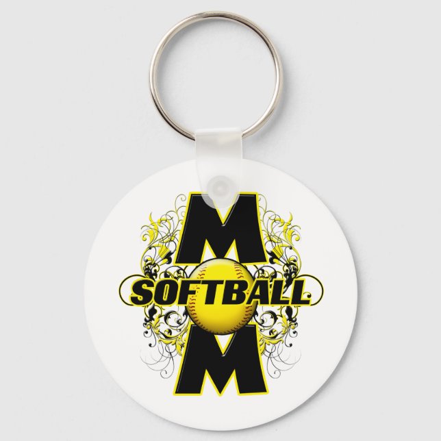 Softball Mom (cross) copy.png Keychain (Front)