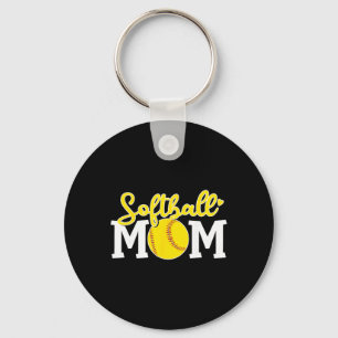 Softball Mom Cute For Mother Love Softball Keychain