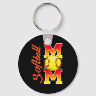 Softball Mom Funny Baseball Mom Mother's Day Softb Keychain