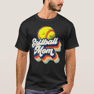 Softball Mom Funny Baseball Mommy Mother Lover Ret T-Shirt