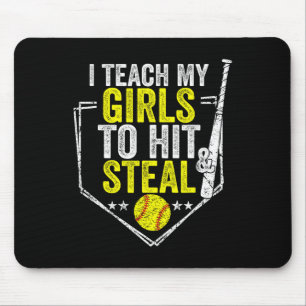 Softball Mom Funny I Teach My Girls To Hit And Ste Mouse Pad