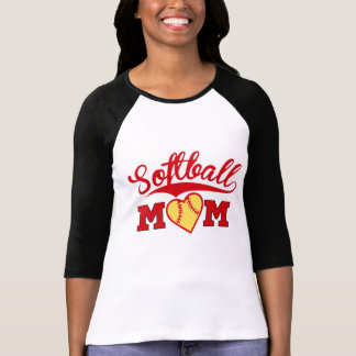 Softball mom heart with SWOOSH T-Shirt