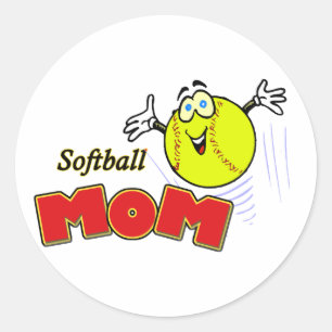Softball Mom II Classic Round Sticker