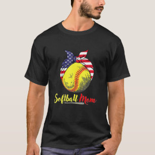 Softball Mom Leopard Funny Baseball Mom Mother's D T-Shirt