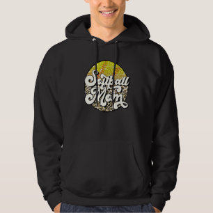 Softball Mom Leopard Mom Women Mother's Day Mother Hoodie