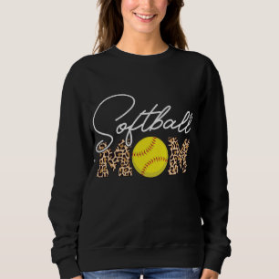 Softball Mom Leopard Print Sweatshirt