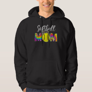 Softball Mom Leopard Tie Dye Softball Game Day Mot Hoodie