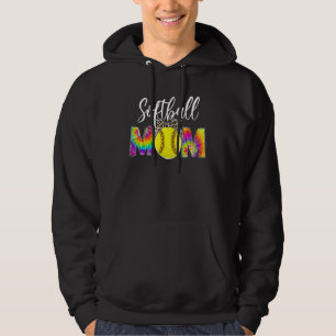 Softball Mom Leopard Tie Dye Softball Game Day Mot Hoodie