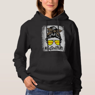 Softball Mom Life With Leopard And Messy Bun Playe Hoodie