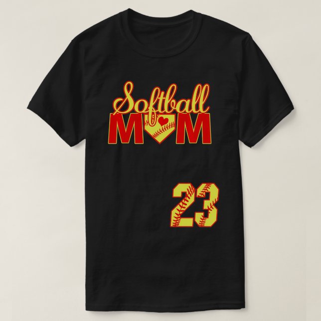Softball Mom Mother's Day #23 Fastpitch Jersey Num T-Shirt (Design Front)