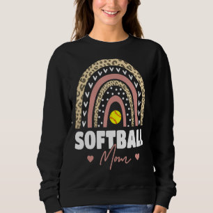 Softball Mom Mother's Day Tee Leopard Rainbow Soft