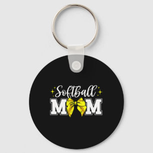 Softball Mom Of A Softball Player Mom Coquette Sof Keychain