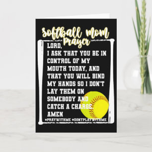 Softball Mom Prayer Game Day Baseball Christian Re Card